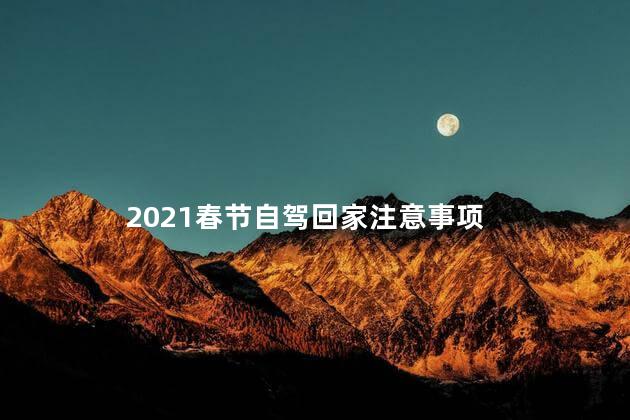 2021春节自驾回家注意事项