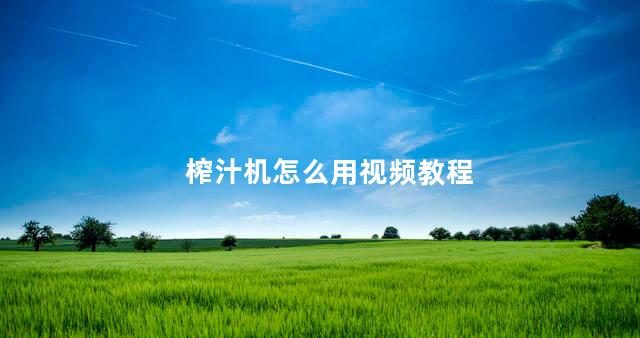 榨汁机怎么用视频教程