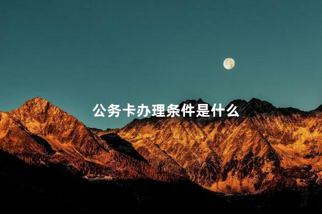 公务卡办理条件是什么