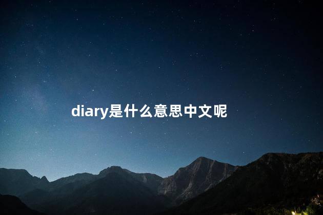 diary是什么意思中文呢