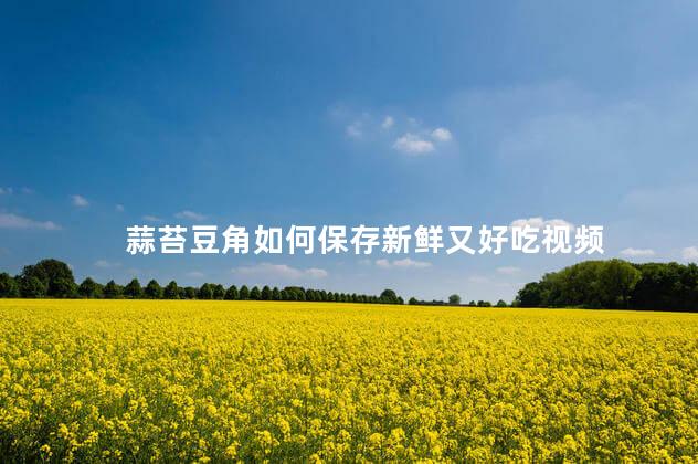 蒜苔豆角如何保存新鲜又好吃视频