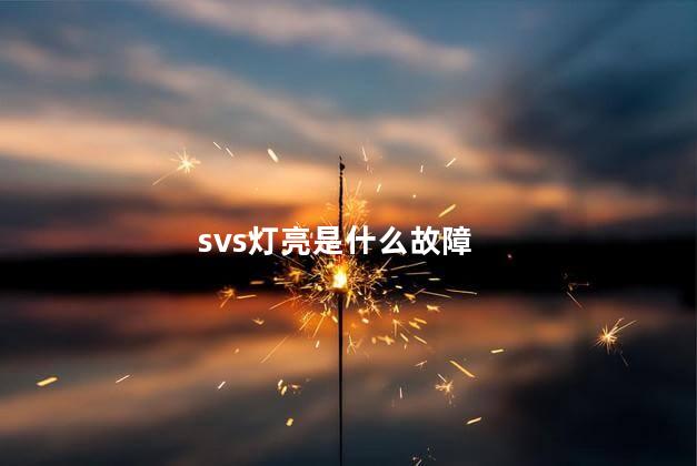 svs灯亮是什么故障