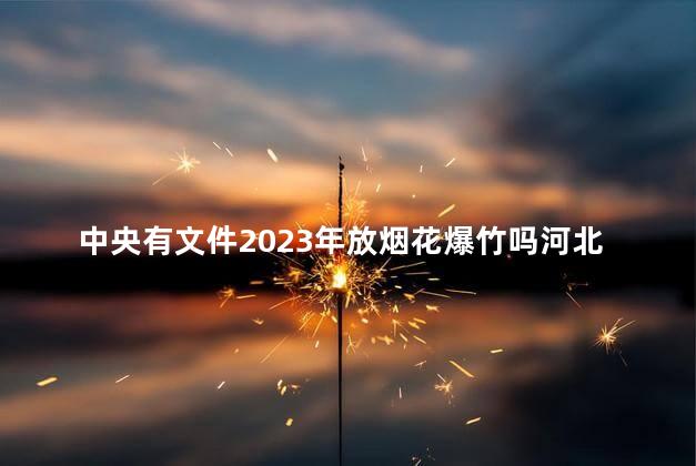 中央有文件2023年放烟花爆竹吗河北