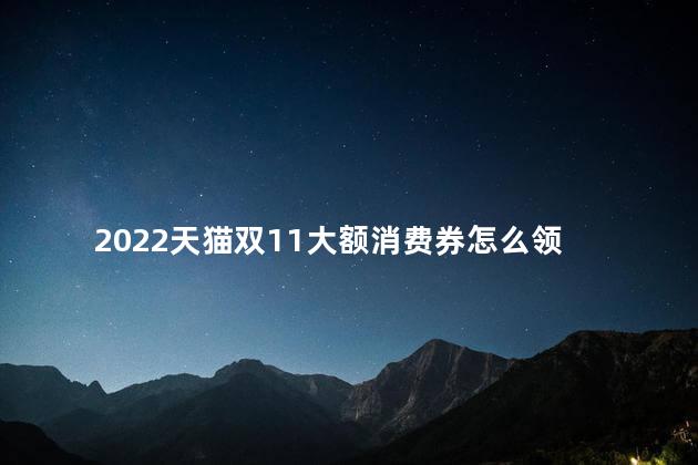 2022天猫双11大额消费券怎么领