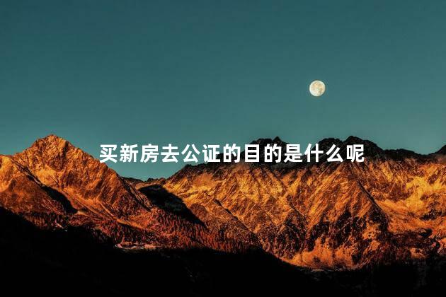 买新房去公证的目的是什么呢