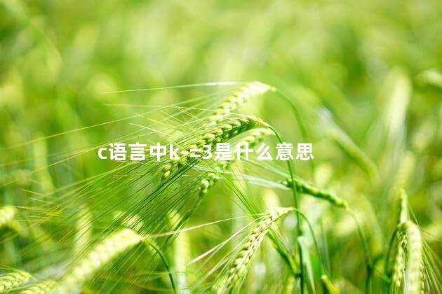 c语言中k-=3是什么意思