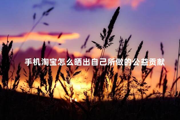 手机淘宝怎么晒出自己所做的公益贡献