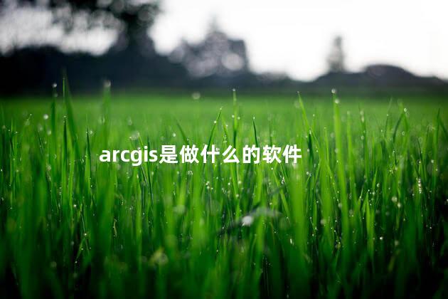 arcgis是做什么的软件