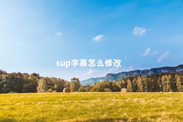 sup字幕怎么修改