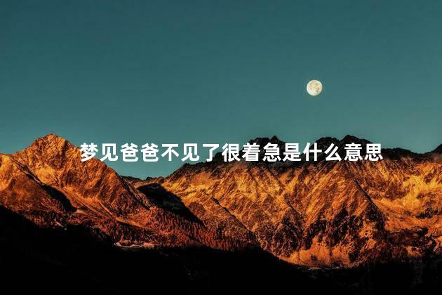 梦见爸爸不见了很着急是什么意思