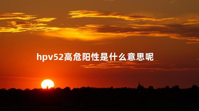 hpv52高危阳性是什么意思呢