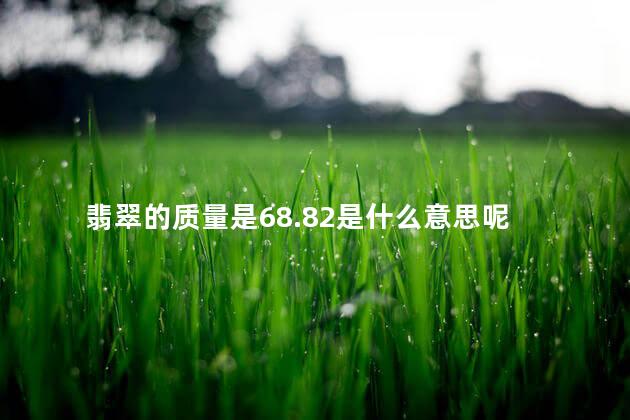 翡翠的质量是68.82是什么意思呢