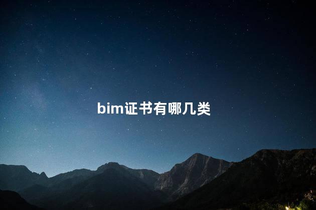 bim证书有哪几类