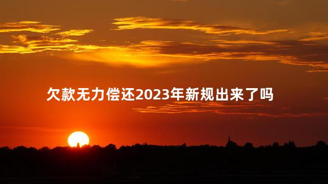 欠款无力偿还2023年新规出来了吗