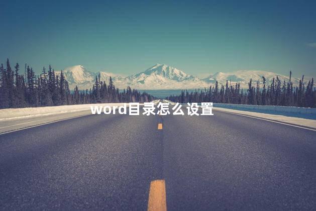 word目录怎么设置