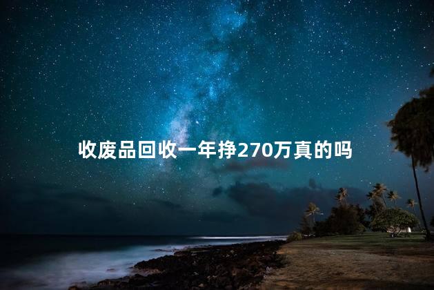 收废品回收一年挣270万真的吗