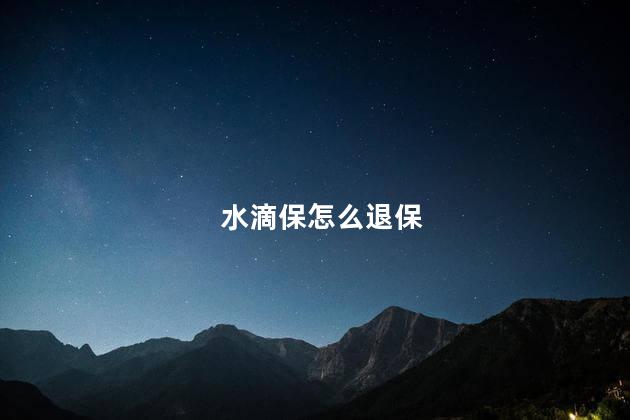 水滴保怎么退保