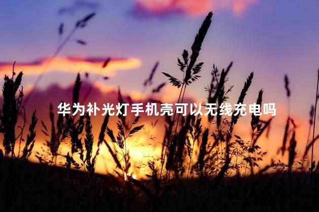 华为补光灯手机壳可以无线充电吗