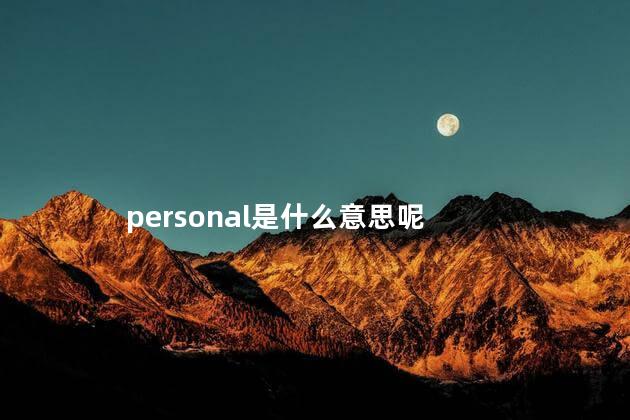 personal是什么意思呢