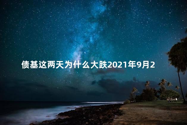 债基这两天为什么大跌2021年9月23日