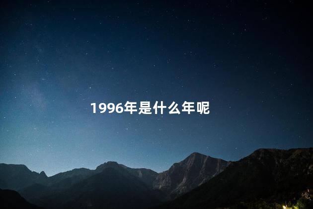 1996年是什么年呢