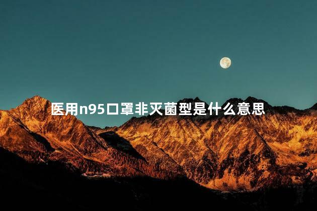 医用n95口罩非灭菌型是什么意思