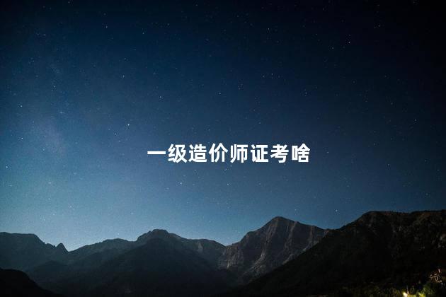 一级造价师证考啥