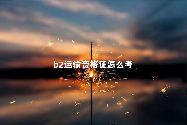 b2运输资格证怎么考