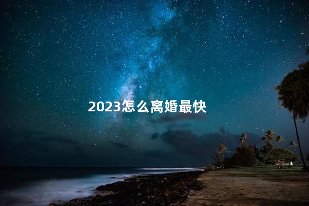 2023怎么离婚最快