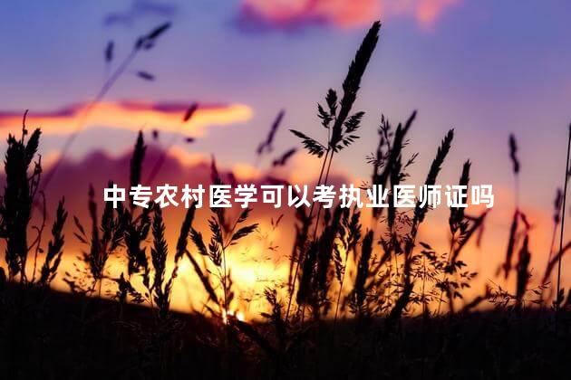 中专农村医学可以考执业医师证吗