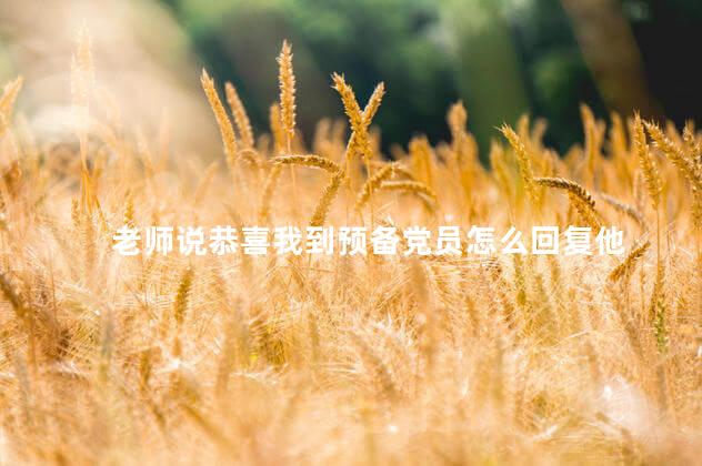 老师说恭喜我到预备党员怎么回复他