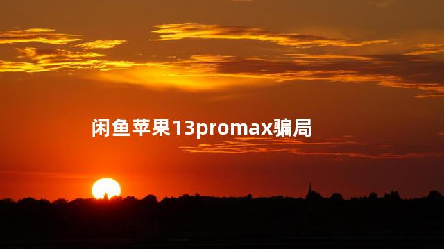 闲鱼苹果13promax骗局