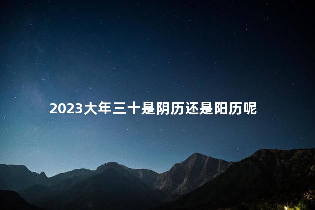 2023大年三十是阴历还是阳历呢