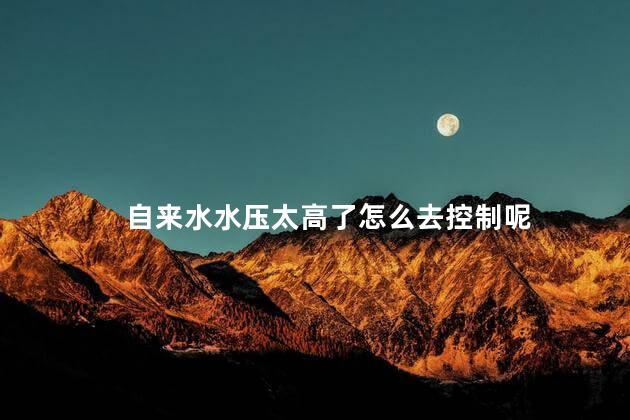 自来水水压太高了怎么去控制呢