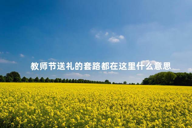 教师节送礼的套路都在这里什么意思