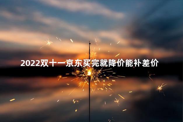 2022双十一京东买完就降价能补差价吗