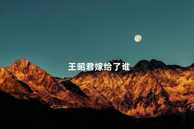 王昭君嫁给了谁